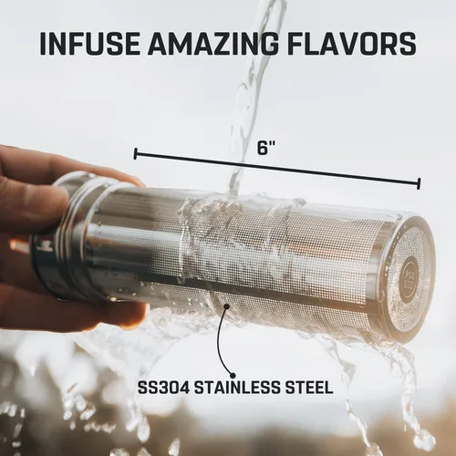 Vista 5 de Vesmoon Vessence Botella de infusión de té de acero inoxidable de 24 oz para té de hojas sueltas, agua, hierbas, frutas - Botella aislada de triple