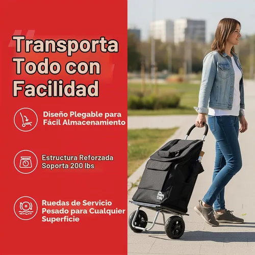 Vista 4 de dbest products - Carrito plegable de compras Trolley Dolly, Negro