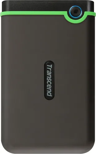 Vista 2 de Transcend 1TB USB 3.1 Gen 1 StoreJet 25M3S SJ25M3S Disco Duro Externo Rugoso TS1TSJ25M3S, Gris