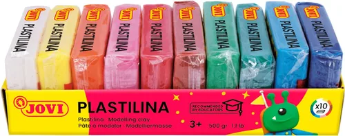 Vista 2 de Jovi - Arcilla de modelado sin endurecimiento, 10 barras, cada una de 1.75 onzas, total de 1.1 libras No tóxico y sin gluten, para proyectos