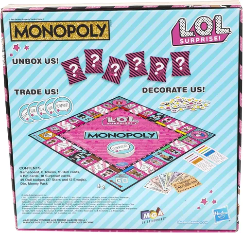 Vista 3 de Monopoly Juego: L.O.L. Surprise! Edition Juego de mesa para niños a partir de 8 años