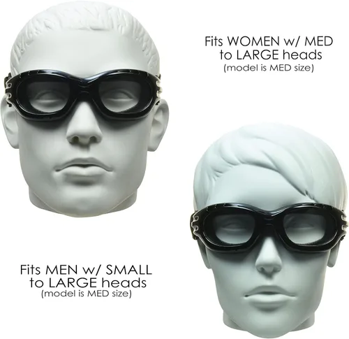 Vista 3 de Bikershades Gafas de Seguridad para Motocicleta para Hombre y Mujer. Lentes Polarizadas, Humo, Azul Espejado u Naranja, Lentes Amarillos