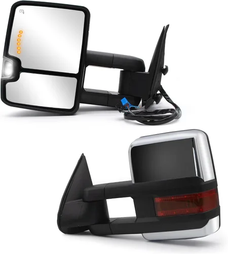 Vista 10 de WLLW Cristal de espejo izquierdo para Chevy GMC Tahoe Silverado Sierra Yukon Avalanche Escalade lado del conductor (superior plano)