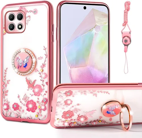 Vista 38 de nancheng Funda de teléfono para TCL A3X (A600DL), funda para Alcatel TCL A3X niñas y mujeres, bonita funda de silicona transparente con purpurina
