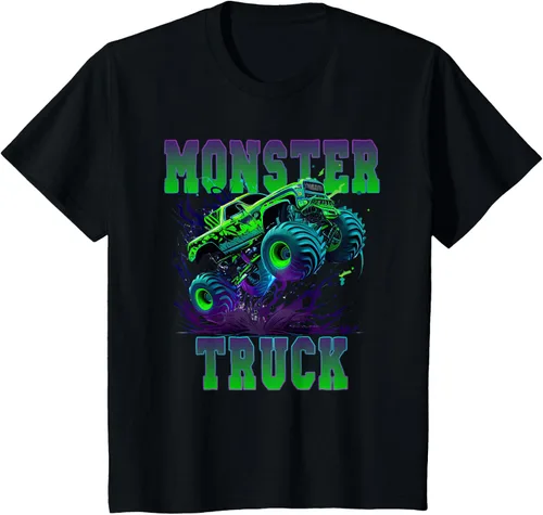 Vista 39 de Camiseta Monster Truck 4x4, Negro