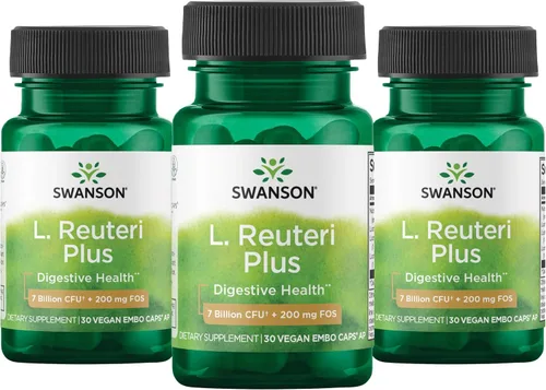 Vista 9 de Swanson L. Reuteri Probiótico Plus con L. Rhamnosus, L. Acidophilus y FOS Prebiótico Apoyo Digestivo - Promueve la Salud Intestinal con 7 mil