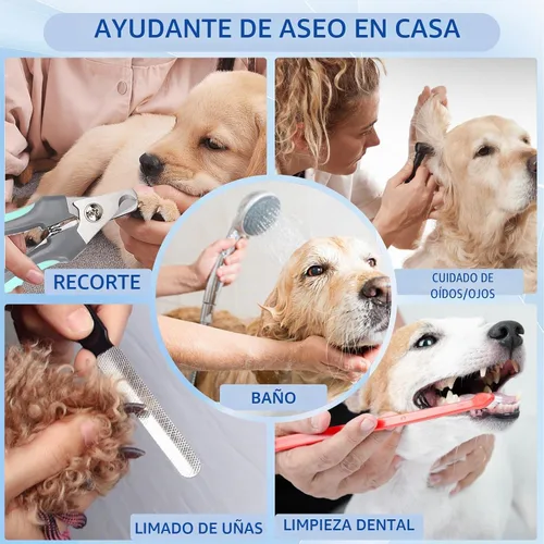 Vista 5 de Hamaca de aseo para mascotas para perros y gatos pequeños – Eslinga para recortar uñas con cortaúñas, lima de uñas y tijeras – Arnés de aseo