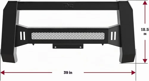 Vista 6 de TAC - Barra de defensa modular Predator para 2022-2025 Nissan Frontier camioneta pickup, versión de malla delantera, protector de parachoques