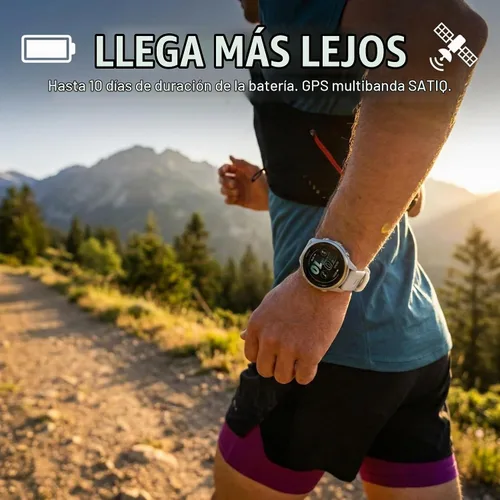 Vista 4 de Garmin Forerunner 570 1.654 in Advanced GPS Running & Triathlon Smartwatch AMOLED Display Training & Recovery Cloud Blue Aluminium w/Translucent