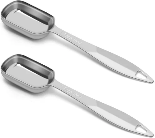 Vista 11 de 2 piezas de 1 cucharadita (0.2 onzas líquidas 1 cucharadita 1/3 cucharadas 5 cc 1/6 oz) cuchara medidora de acero inoxidable, cuchara