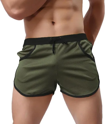 Vista 2 de Rexcyril Pantalones cortos para hombre, para correr, entrenamiento, fisicoculturismo, gimnasio, atléticos, deportivos, casuales, pantalones cortos