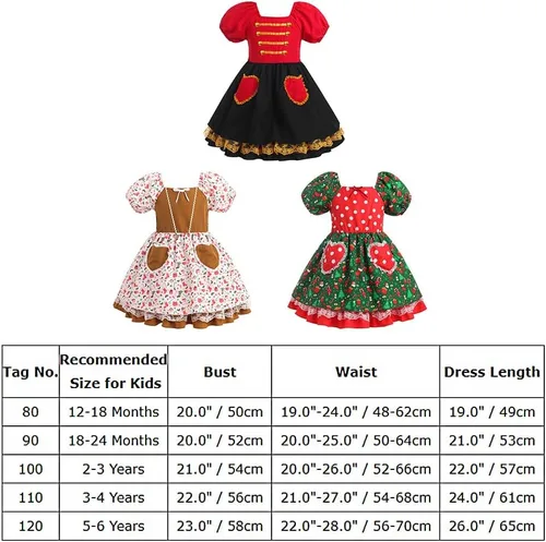 Vista 7 de IMEKIS Vestido de Navidad para niña pequeña, disfraz de Halloween, Papá Noel, muñeco de nieve, fiesta de Navidad, sesión de fotos, traje para niños