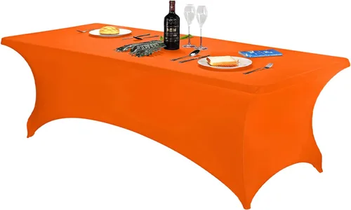 Vista 59 de FORLIFE - Funda de mesa de elastano, mantel ajustado de 4 pies para mesas rectangulares, funda elástica para patio, universal para bodas, banquetes