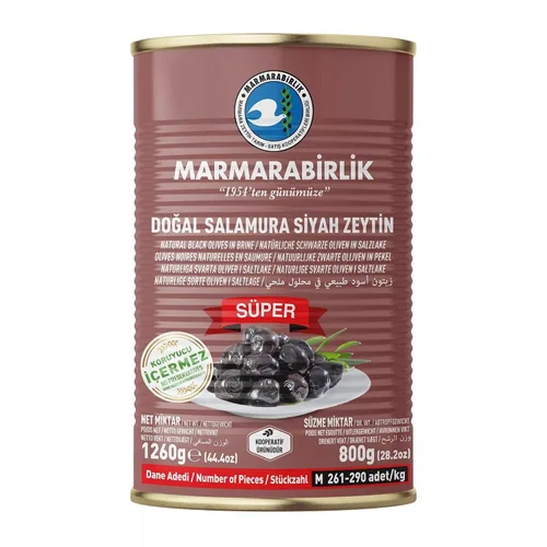 Vista 15 de Marmarabirlik Aceitunas negras enlatadas, aceitunas turcas en salmuera, recogidas a mano, aperitivos saludables, sabor vegano y mediterráneo