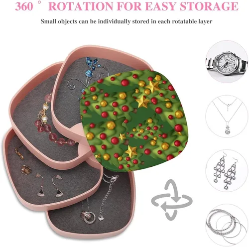 Vista 4 de jewelry cases for travel Rotate The Jewelry Box Decoration Design Christmas Tree New Year jewelry cases for necklaces & necklaces,jewelry cases for