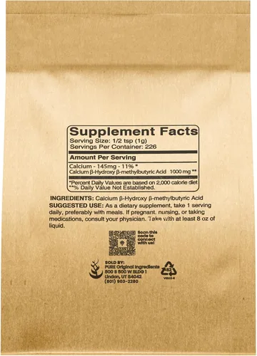 Vista 2 de Pure Original Ingredients HMB (8oz) sin OMG, sin gluten, verificado en laboratorio