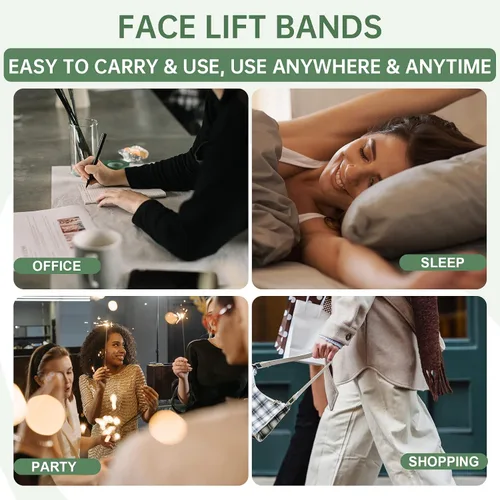 Vista 7 de Cinta de levantamiento facial, ultra fina invisible para rostro instantáneo, ocultando arrugas faciales del cuello en V, estiramiento facial de piel