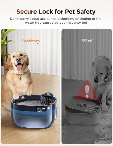 Vista 5 de Fuente de agua de 7L/1.8Gal para perros grandes, dispensador de tazón de agua para perros FEELNEEDY, fuente de agua para mascotas, dispensador