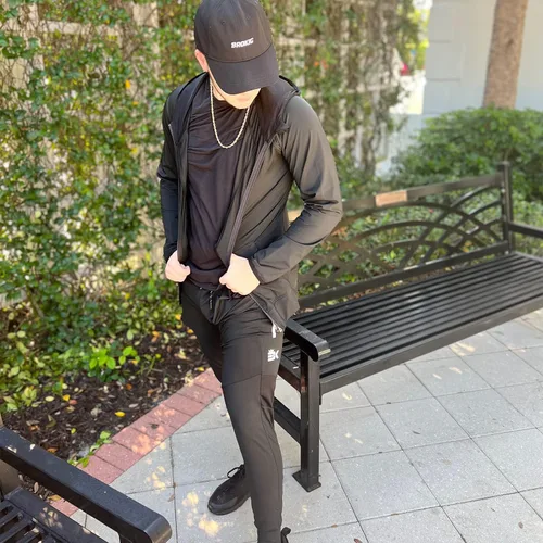 Vista 12 de BROKIG Pantalones deportivos ligeros para hombre, elásticos, de secado rápido, con bolsillos con cremallera