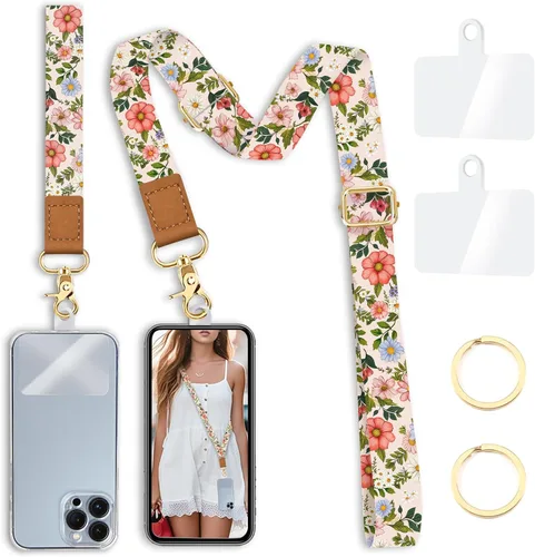 Vista 17 de Yonlevres Cordón para Teléfono con Correa de Muñeca Cruzada, Cordón para Teléfono Celular Be Kind para Alrededor del Cuello, Correa Ajustable