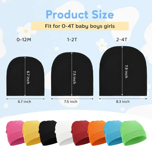 Vista 6 de Zando - Gorros tejidos de algodón para recién nacidos, bebés, niños y niñas cálidos y bonitos