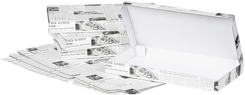 Vista 21 de Restaurantware - Cajas para pizza, 50 unidades, 14 x 7 x 1.5 pulgadas, embalaje de papel de cartón corrugado con bloqueo de pestañas, resistente a