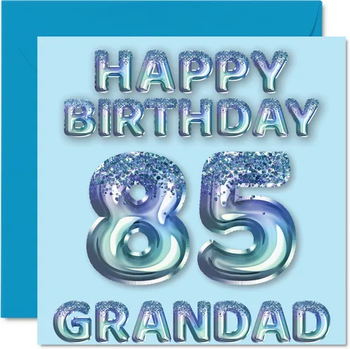 Vista 195 de Stuff4 Tarjeta de primer cumpleaños para niños, globo de fiesta con purpurina azul, tarjetas de feliz cumpleaños para niño de 1 año, nieto, hijo, 57