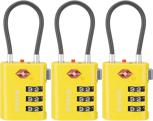 Vista 13 de ANVIL Candados para Equipaje Aprobados por TSA – Candados de Viaje de Combinación TSA008 de Alta Seguridad con Indicador de Inspección para Maletas