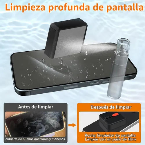 Vista 5 de Kit de limpieza de teléfono celular, kit de limpieza para iPhone para puerto de carga, kit de limpieza de teclado para Airpods/Android/USB