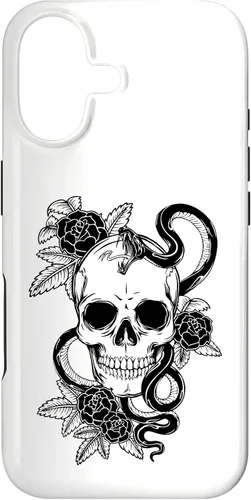 Vista 32 de Gothic Flower Skull Snake Roses Case for iPhone 16