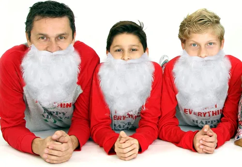 Vista 4 de Funny Santa Beard Costume White Fake Beard Christmas Santa Claus Beard Costume Accessories for Teens Adults Disguise Santa Claus on Christmas Party
