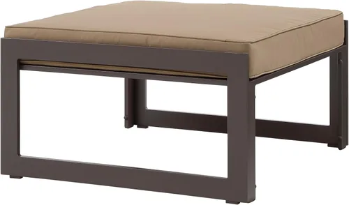 Vista 3 de Modway Fortuna otomana de aluminio para patio al aire libre, color marrón moca