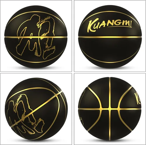 Vista 8 de Kuangmi Balón de baloncesto de la serie auténtica, hecho para pelotas de juego en interiores y exteriores, tamaño oficial 7/6/5, 29.5 pulgadas, 28.5