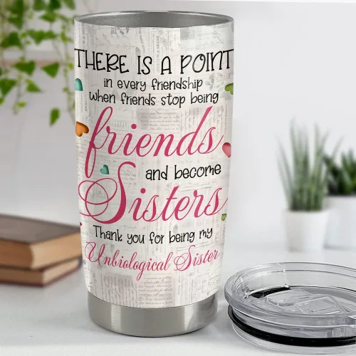 Vista 5 de SANDJEST Taza personalizada para mejores amigas de 20oz y 30oz con tapa - Regalo para mejores amigas, mujeres, niñas, hermana - Navidad, cumpleaños