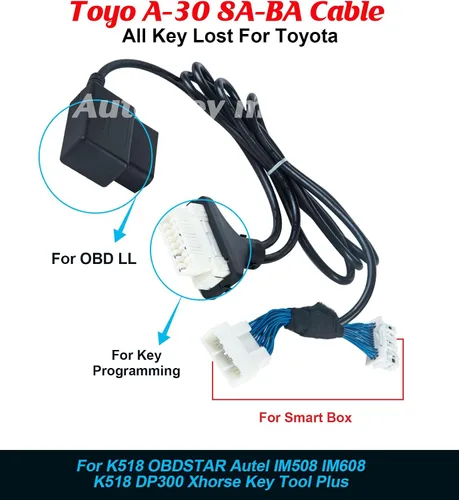 Vista 4 de OBDII OBD2 Programa de adaptador de cable de diagnóstico todas las llaves perdidas a través de OBD - Sin código PIN apto para modelos Toyota 30 pin