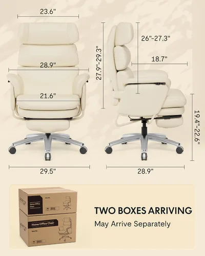 Vista 2 de FLEXISPOT HC4-Pro - Silla de oficina reclinable con nivel infinito de 90 Beige