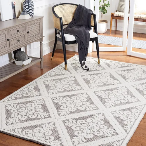 Vista 25 de SAFAVIEH Vermont Collection - Alfombra decorativa de 2 pies 3 pulgadas x 4 pies, color marfil, lana hecha a mano, ideal para zonas de alto tráfico