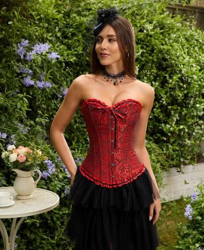 Vista 73 de SZIVYSHI Corsé para mujer, lencería moldeadora, body con cintura de encaje