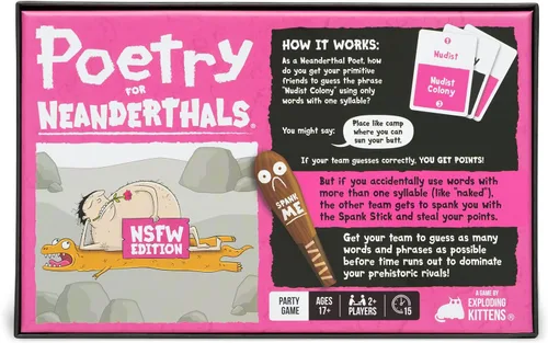 Vista 2 de Exploding Kittens Poetry for Neanderthals NSFW, 2+ Players, Ages 17+