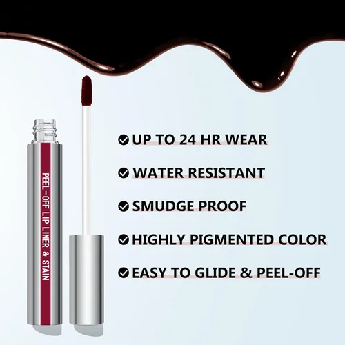 Vista 3 de Cilrofelr Delineador de Labios Despegable, Delineador de Labios Tatuaje de Larga Duración con Pinzas, Tinte de Labios Despegable con Acabado Mate