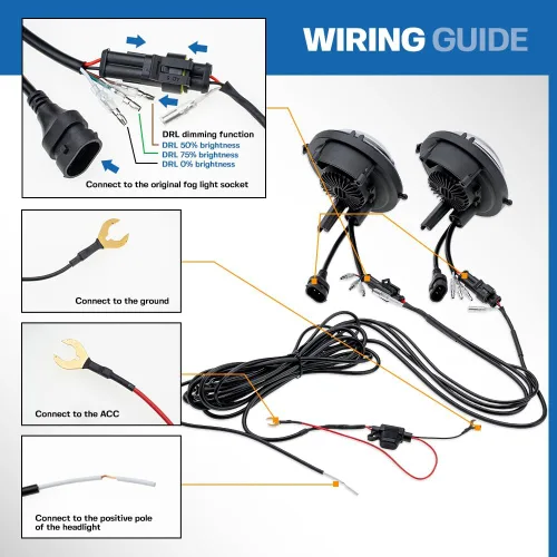 Vista 5 de Xenon - Luces LED de circulación diurna blancas para MINI Cooper R55 Clubman R56 Coupé R57 Convertible R59 Roadster R60 Countryman R61 Paceman