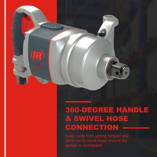 Vista 5 de Ingersoll Rand 2850MAX Llave de impacto neumática de 1 pulgada, par máximo de 2,100 ft-libras, mango D
