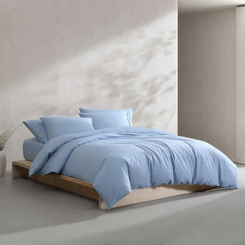 Vista 2 de Calvin Klein - Juego de edredón tamaño individual/individual XL, ropa de cama moderna de percal lavado de algodón con fundas a juego, certificado