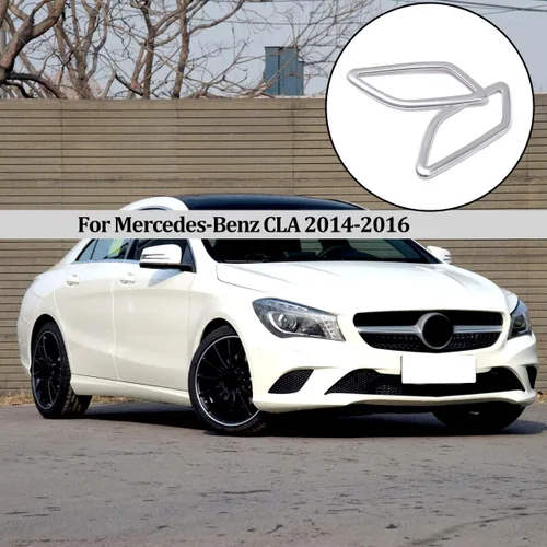 Vista 2 de Compatible con 2014-2017 CLA GLA Clase W117 X156 ABS cromado tablero de instrumentos aire acondicionado ventilación accesorios adhesivos decorativos