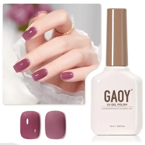 Vista 35 de GAOY - Esmalte de uñas de gel marrón, 16ml de esmalte de gel para quitar por remojo, curado con luz UV para arte de uñas, manicura DIY en casa, 2088