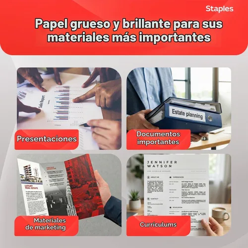Vista 4 de Staples Papel láser, 8.5x11 pulgadas, 32 lb., 98 brillo, 500/resma