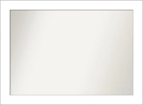 Vista 399 de Amanti Art Espejo de baño blanco para sobre el fregadero, 24 x 26 pulgadas, espejo rectangular blanco y blanco, marco de madera contemporáneo