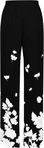 Vista 2 de Pantalones florales de pierna ancha para mujer, talla grande, pantalones de lino de verano, cómodos, casuales, activos, pantalones deportivos