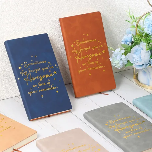 Vista 3 de Fuutreo 10 cuadernos de cuero a granel, regalo de agradecimiento para empleados, compañeros de trabajo, semana CNA, cuaderno inspirador A6, diario