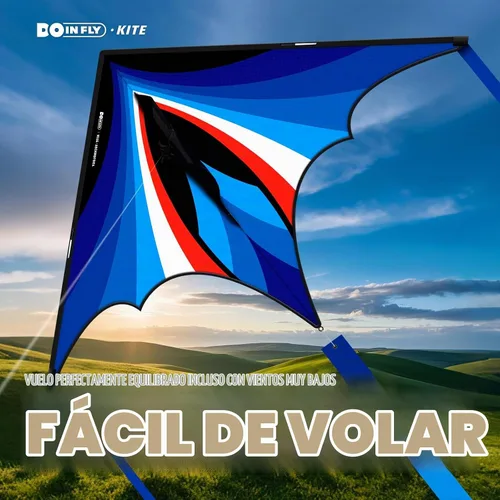 Vista 4 de Cometa en Forma de Triángulo - Fácil de Controlar, con un Diseño Llamativo, es Perfecta para Entretenimiento al Aire Libre y Adecuada